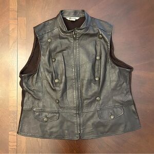 Brown Vest with Button Details